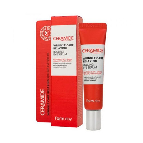 Farmstay Ceramide Wrinkle Care Relaxing Rolling Eye Serum Сироватка з керамідами для шкіри навколо очей, 25 мл
