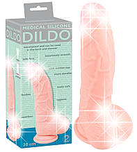 Фалоімітатор з мошонкою Medical Silicone Dildo, 20 см, ø 4,5 см