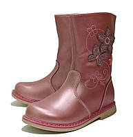 Дитячі демісезонні черевики для дівчинки утеплені на флісі Казка 5526 рожеві. розміри 26-28