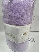 Махровая простынь Maison D'or lilac жаккард на резинке 180*200+наволочки 2-50*70