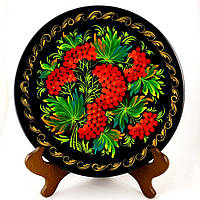 Деревянная расписная тарелка, петриковка Цветы М-18