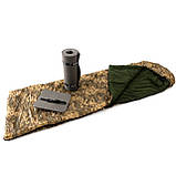 Килимок туристичний + спальник + сидіння (каремат у намет під спальний мішок) OSPORT Lite Зима (n-0016) Піксель, фото 3