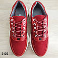 Жіночі кросівки шкіряні+замша, червоні, BRONI. Фабричне пр-во, Україна. Топ якість, фото 7