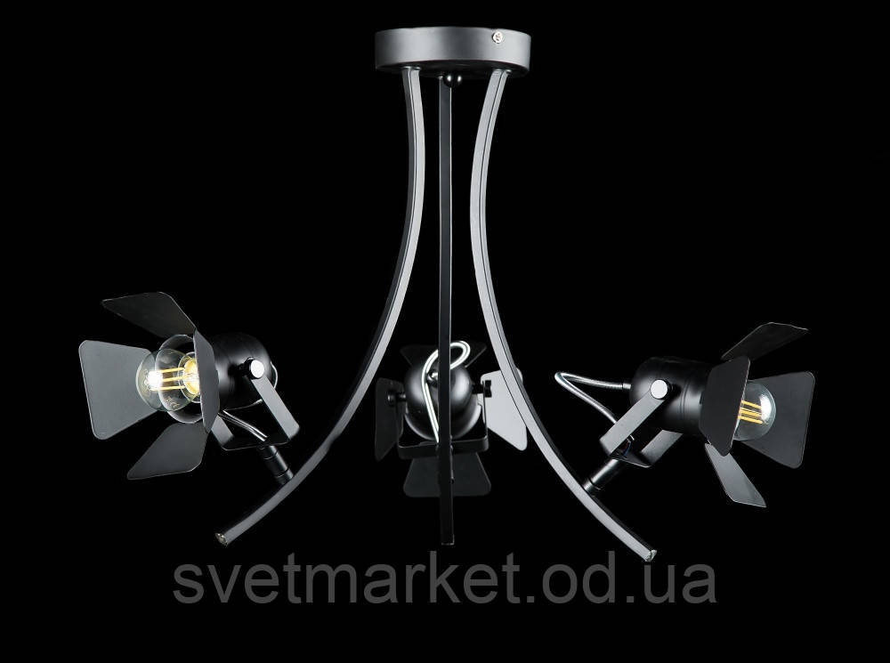 Стельова люстра з поворотними плафонами LGH10272/3 (BK)