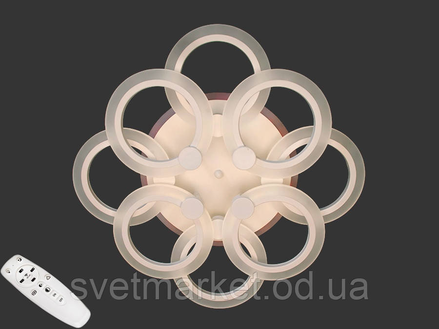 Біла стельова світлодіодна люстра A8022/4+4WH LED RGB dimmer
