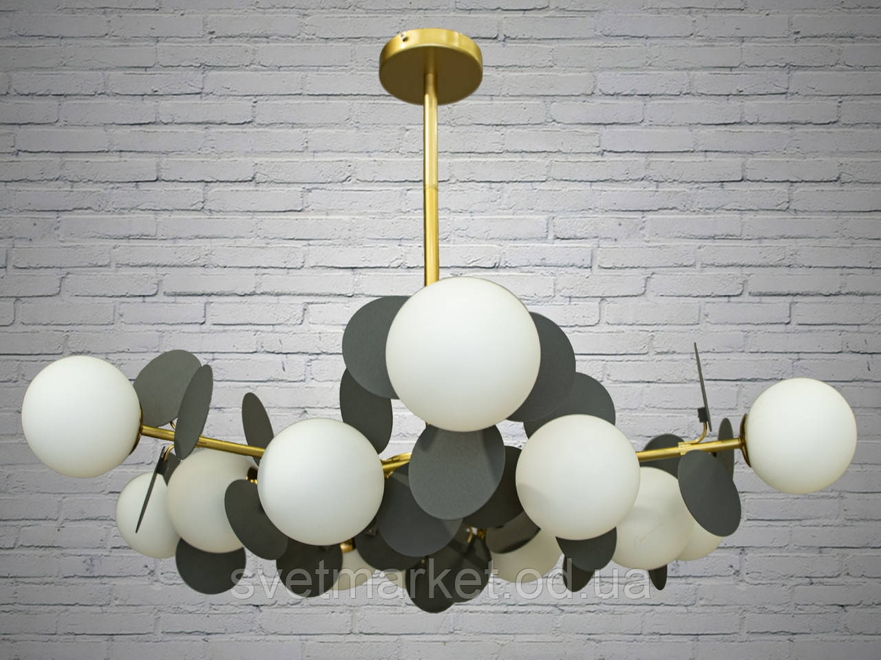 Стельова сучасна люстра 8134-12G-GY-WH