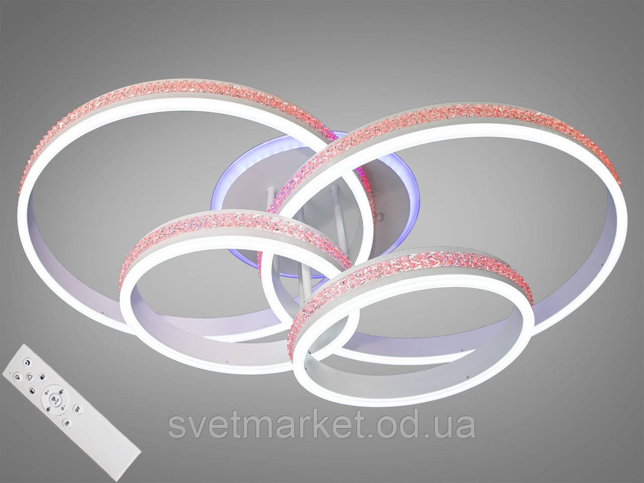 Стельова світлодіодна люстра з димером MX55042/2+2A WH LED 3color dimmer