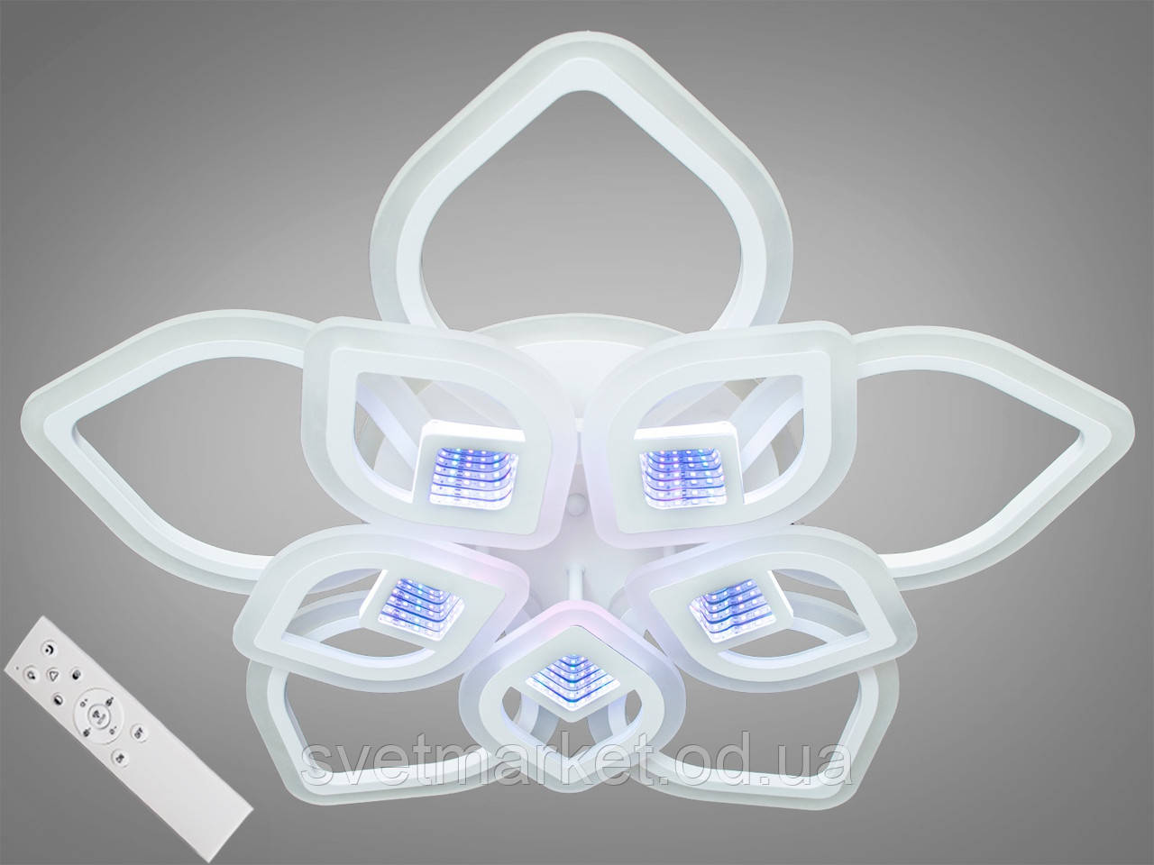 Стельова LED-люстра з 3d-ефектом MX2721/5+5WH LED 3color dimmer
