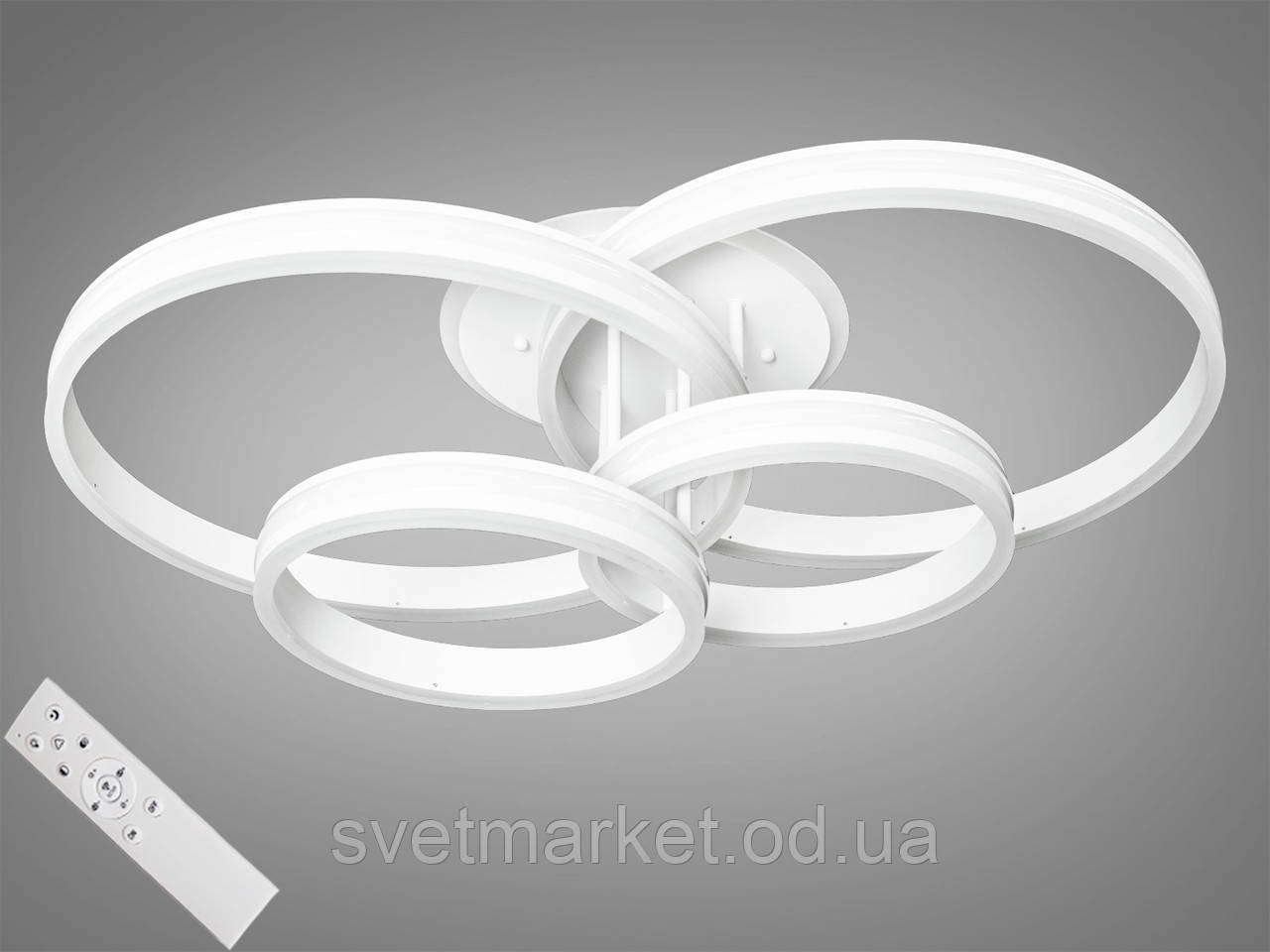 Стельова світлодіодна люстра з димером MX55042/2+2B WH LED 3color dimmer