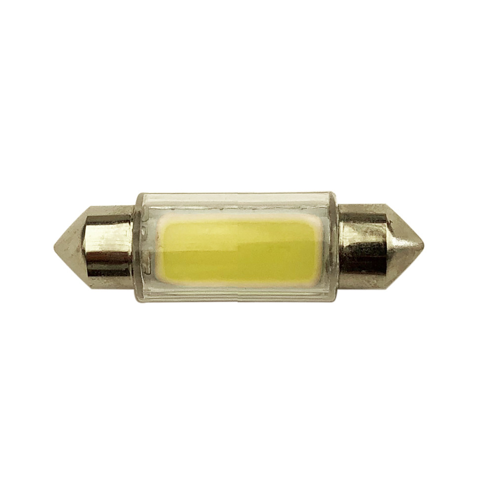 Світлодіодна автомобільна лампа T11 x 31mm SV8,5 COB 12V WHITE в пластиковому прозорому корпусі