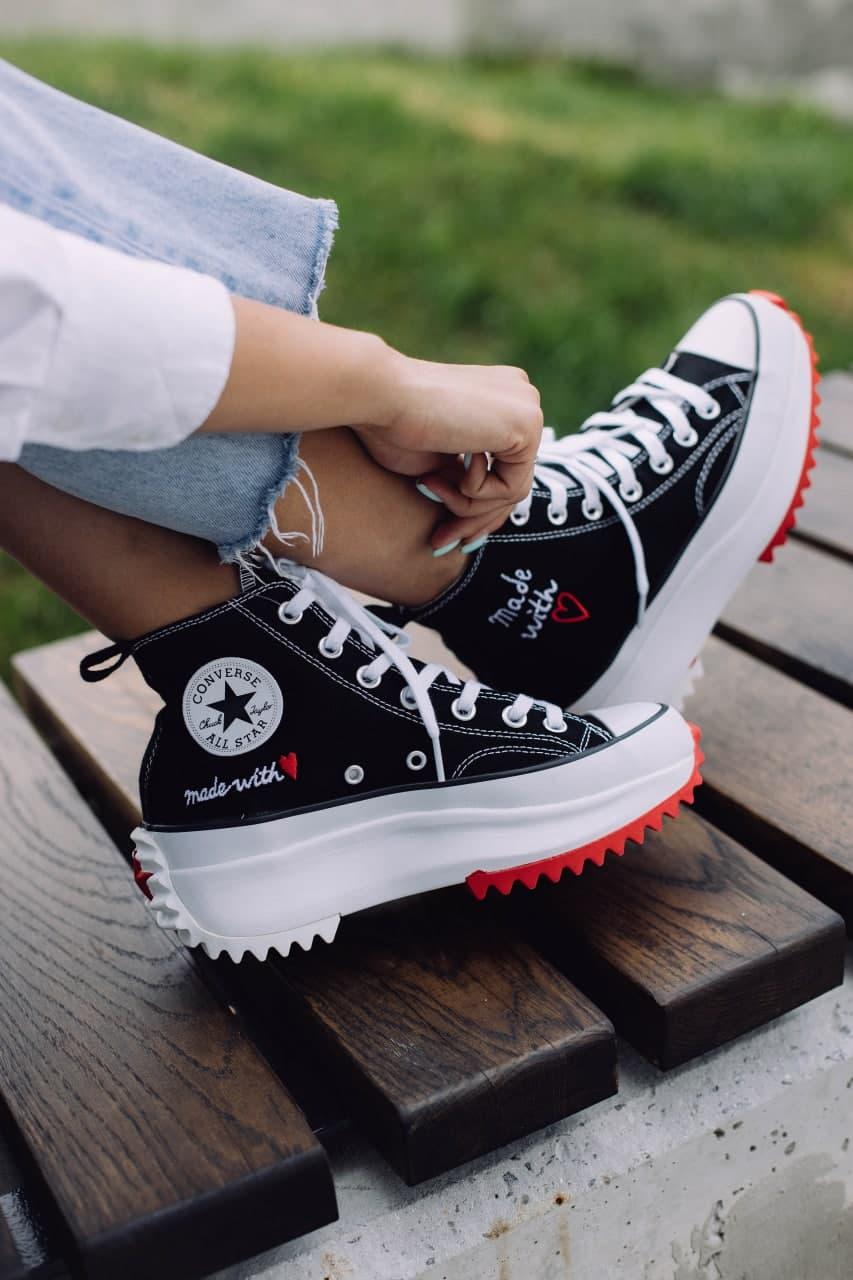 converse run star hike hi made with love valentines day