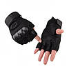 Тактичні рукавички з посиленим протектором і відкритими пальцями, Чорний, L / Безпальні рукавички, фото 6