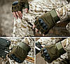 Перчатки тактичні з посиленим протектором та відкритими пальцями, Зелені, XL / Безпальні рукавички, фото 10