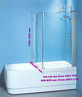Штора-угол на ванну 70 см (матовое стекло) ТМ Ko&Po