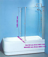Штора-кут на ванну 70 см (матове скло) ТМ Ko&Po