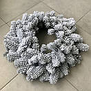 Вінок новорічний різдвяний Premium з литої хвої d-55 см засніжений, фото 4