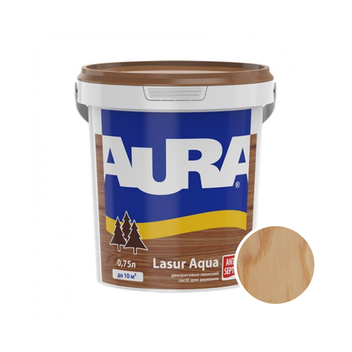 Декоративно-захисний засіб для дерева Aura Lasur Aqua Безбарвний 0.75 л, фото 1