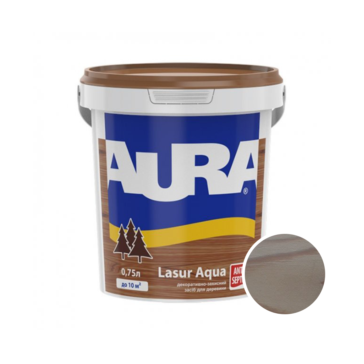 Декоративно-захисний засіб для дерева Aura Lasur Aqua Білий 0.75 л, фото 1