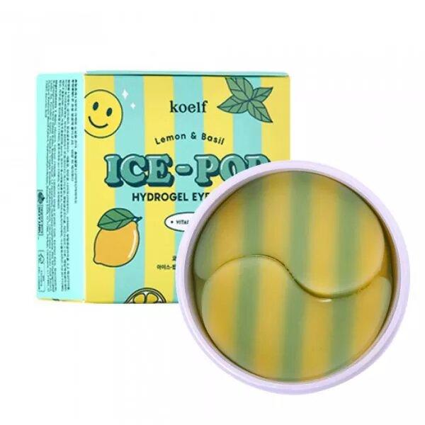 Гідрогелеві патчі з лимоном та базиліком KOELF Lemon & Basil Ice-Pop Hydrogel Eye Mask 60шт (до 16.07.2024)