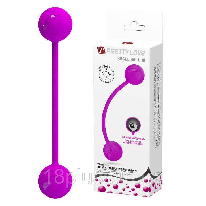 Вагінальні кульки зі зміщеним центром ваги Pretty Love Kegel Ball III Purple, фото 1