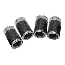 Ковпачки на ніпель для авто Шкода Alitek Carbon Silver Skoda (4 шт), фото 3