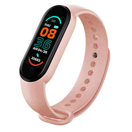 Фітнес-браслет-трекер Smart Band M6 Розумний спортивний смарт годинник для здоров'я з тонометром крокоміром, Рожевий, фото 1