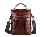 Чоловіча шкіряна сумка на плече Leather Collection (8871) темно коричнева, фото 6
