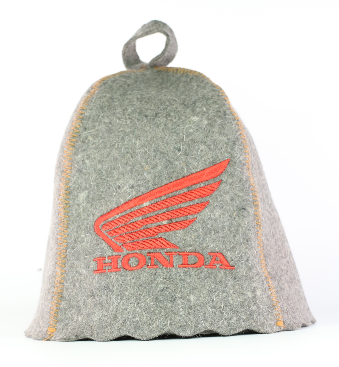 Шапка для сауни з вишивкою "Honda (Хонда)" (сіра повсть), Saunapro