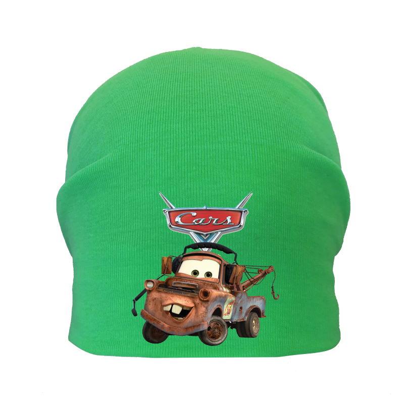 Шапка дитяча Тачки зелена (tachki - 003) 50-52 см, фото 1