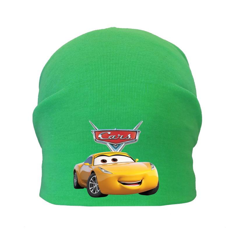 Шапка дитяча Тачки зелена (tachki - 004) 54-56 см, фото 1