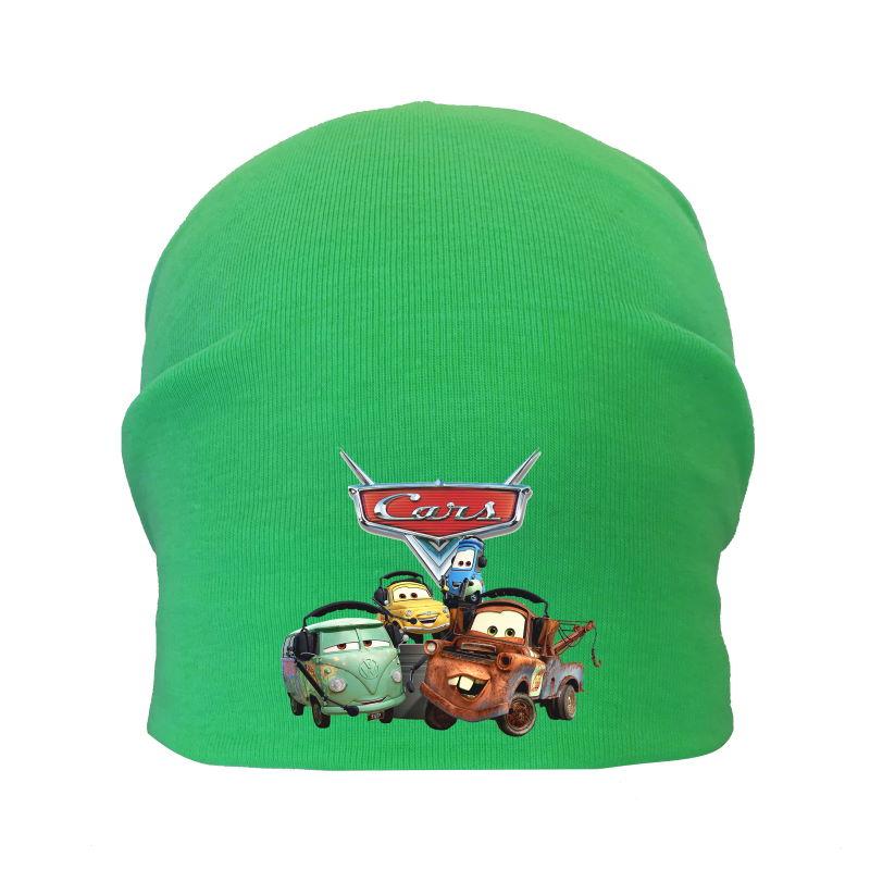 Шапка дитяча Тачки зелена (tachki - 005) 50-52 см, фото 1