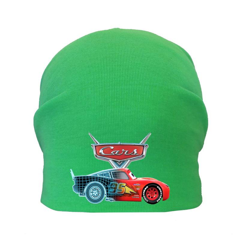 Шапка дитяча Тачки зелена (tachki - 006) 50-52 см, фото 1