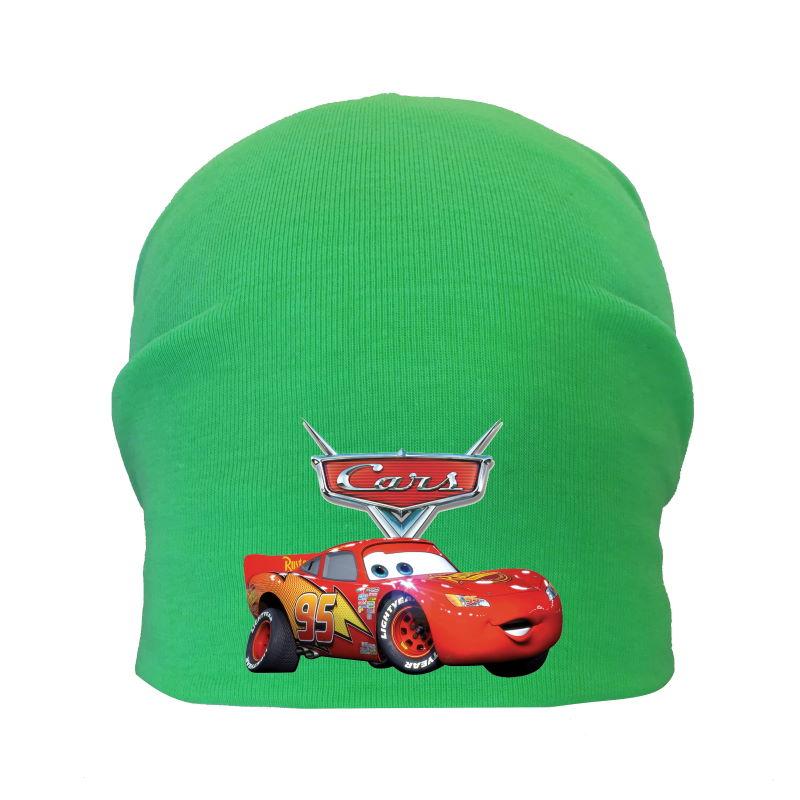 Шапка дитяча Тачки зелена (tachki - 008) 50-52 см, фото 1