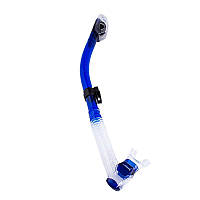 Трубка Marlin Dry Lux для плавания, сине - прозрачная