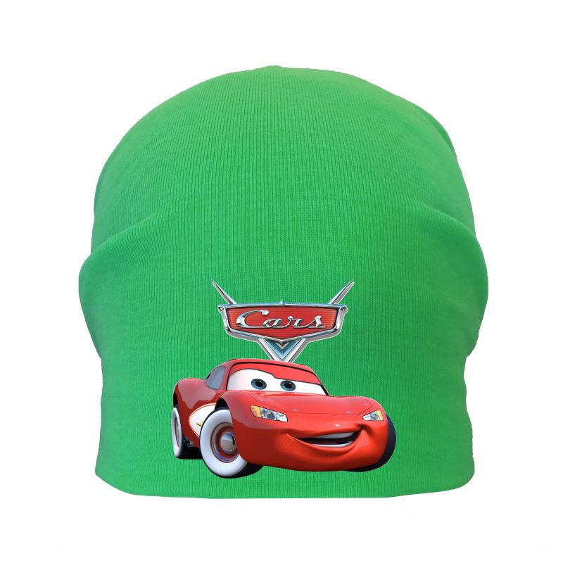 Шапка дитяча Тачки зелена (tachki - 009) 54-56 см, фото 1