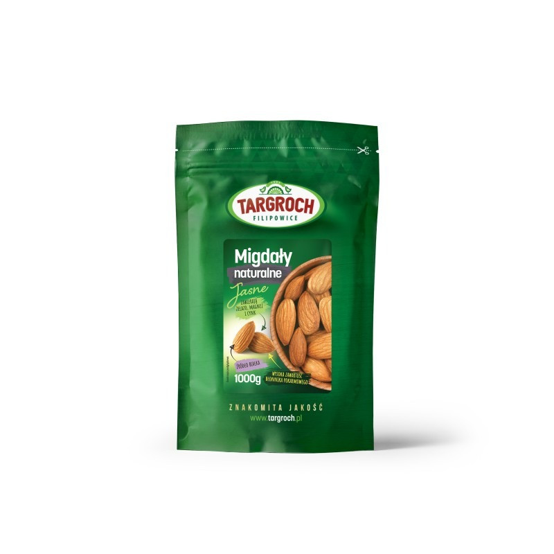 Мигдаль натуральний світлий, розмір 25/27, натуральний мигдаль, 1000 г - Targroch