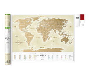 Скретч Карта Світу Travel Map Gold (російська версія)