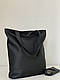 Сумка шоппер тканинна чорна екосумка з принтом на блискавці No plastic, фото 2