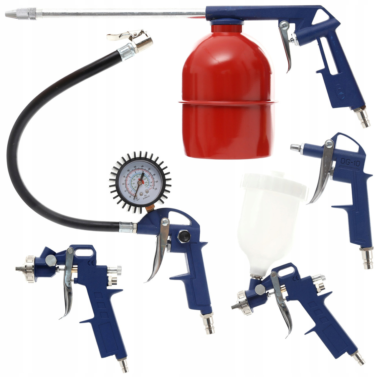 Набір пневмоінструментів для чистки 5 од Falon Tech набір пневмоінструменту для дому, фото 1