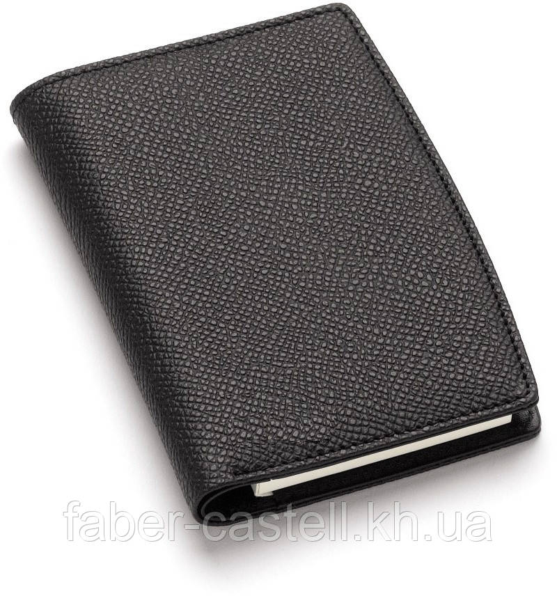 Кишеньковий блокнот Graf von Faber-Castell, шкіряна обкладинка, колір чорний, 118873