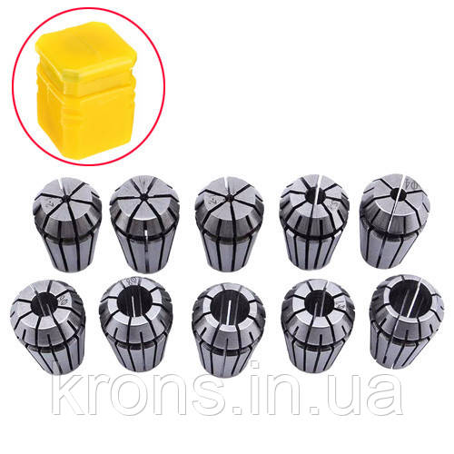 Набір з 10 цанг ER16 1-10мм для верстата з ЧПУ, фото 1