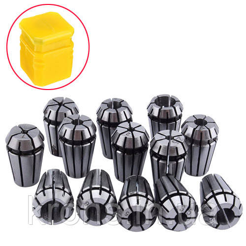 Набір з 13 затисних цанг ER11, 1-7мм, для ЧПУ верстата, фото 1