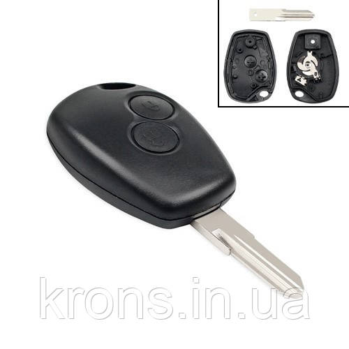 Ключ заготівка, корпус під чіп, 2кн, Renault, VAC102