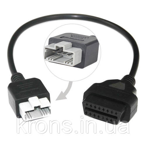 Перехідник з OBD2 16pin мама на Honda 5pin тато
