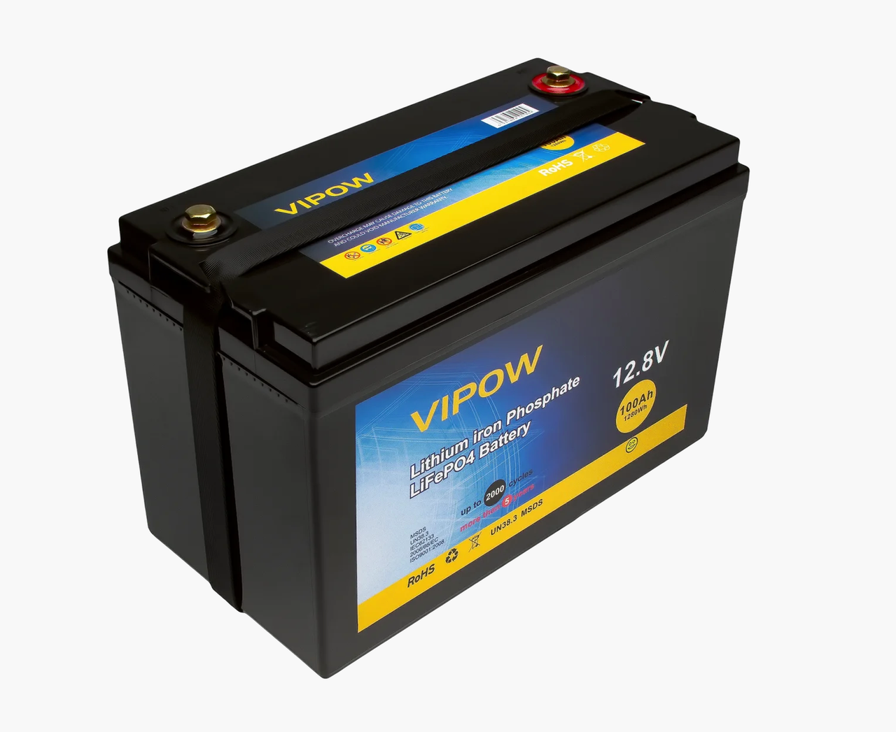 Аккумулятор для солнечных электростанций Vipow LiFePO4 12,8V 100Ah литий железо фосфатный 12В 100Ач с BMS 80A - фото 3 - id-p1459644670