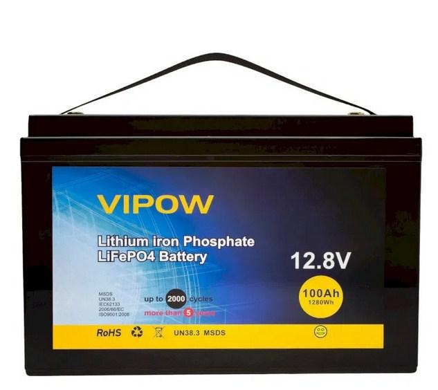 Аккумулятор для солнечных электростанций Vipow LiFePO4 12,8V 100Ah литий железо фосфатный 12В 100Ач с BMS 80A - фото 4 - id-p1459644670