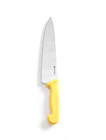 Нож поварской Hendi НАССР желтый длина 24 см, Кухонный нож из стали, Поварской нож длиной 24 см из нержавейки