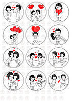Вафельные картинки для капкейков Любовь (100164)