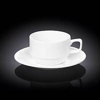 Чашка чайная с блюдцем WILMAX 220мл Цвет белый 993008