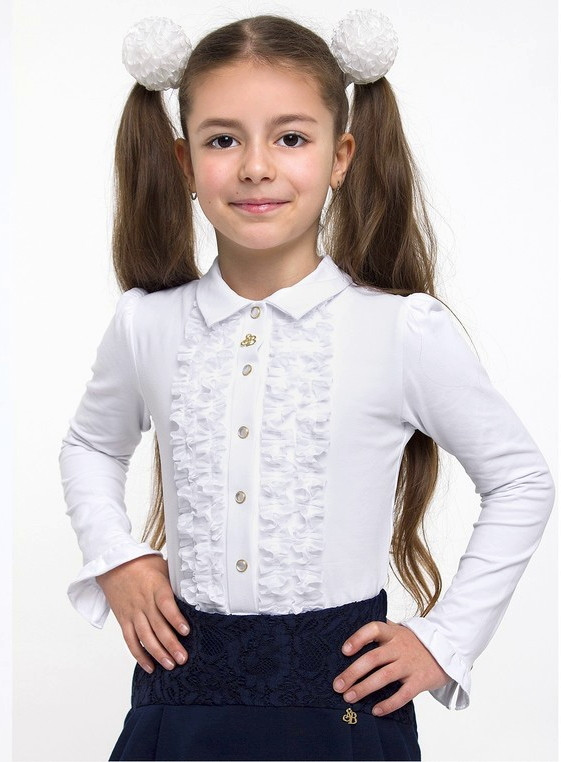 Блуза шкільна трикотажна для дівчинки Smil 114518 біла 122-134